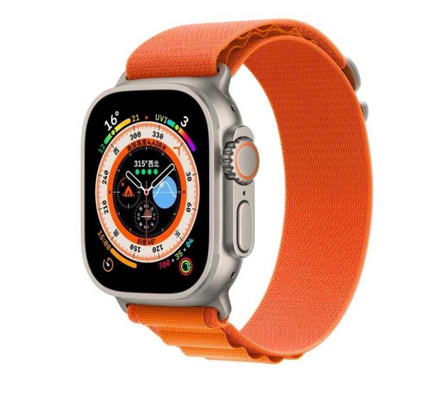  Apple Watch Ultra 49mm Zore KRD-74 Hasır Kordon  Turuncu 