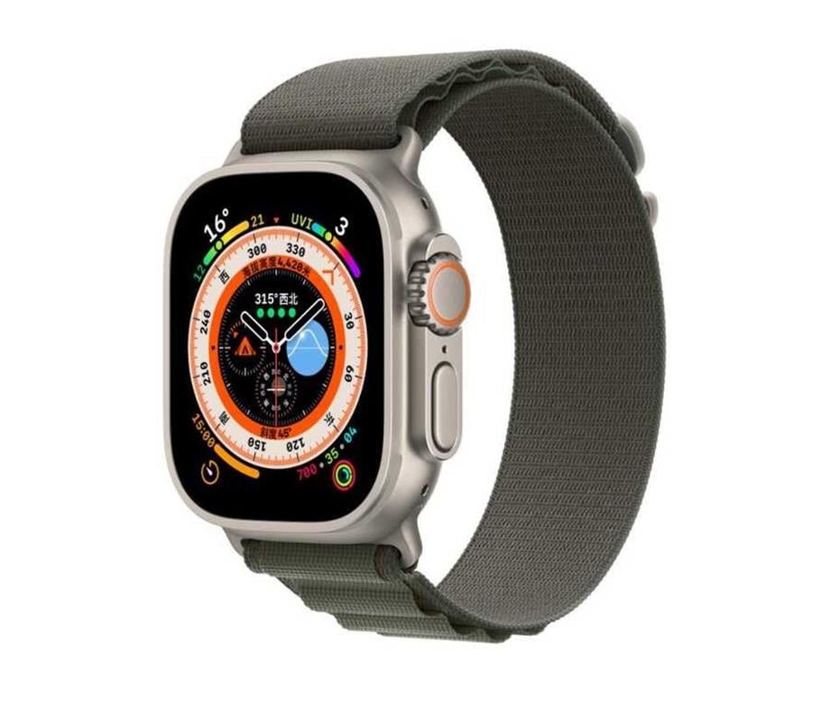  Apple Watch Ultra 49mm Zore KRD-74 Hasır Kordon  Yeşil 