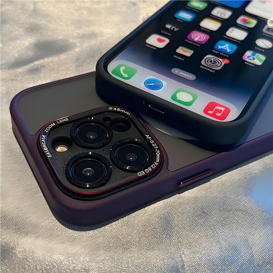 Brabus Kamera Korumalı Magsafe Metal Tuşlu Luxury Telefon Kılıfı Mor Renkli