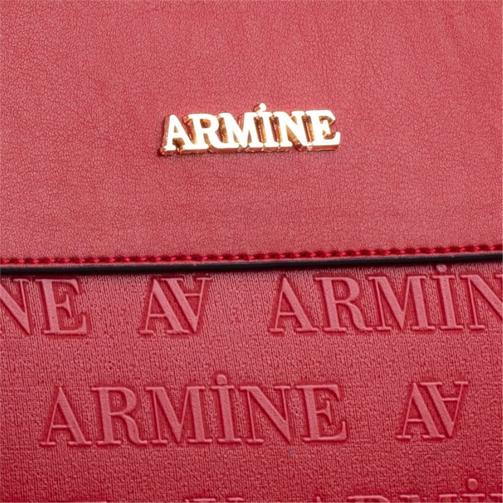 Armine Kırmızı Kadın Lazer Baskı Klasik Çanta