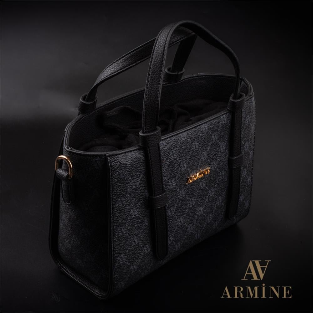 Armine Siyah  Boğazlı Casual Kadın El Çantası