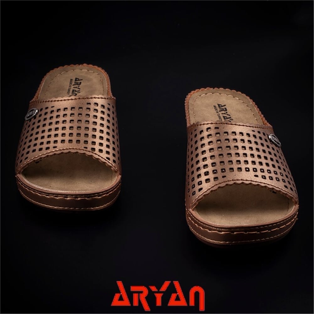 Aryan Bakır Dolgu Topuk Delikli Kadın Terlik