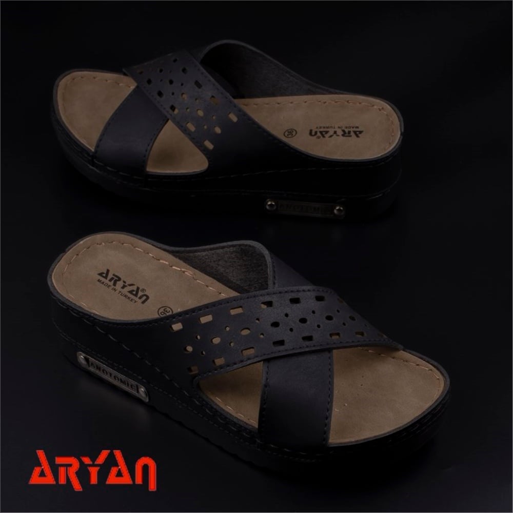 Aryan Siyah Kadın Anatomik Taban Terlik