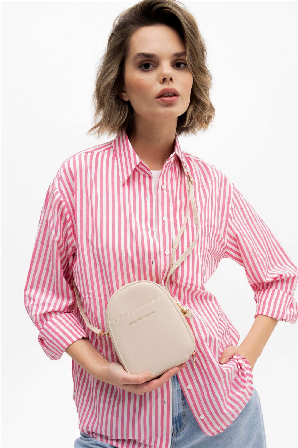 Benetton Bej  Soft Line Kadın Küçük Çapraz Çanta BNT 1238
