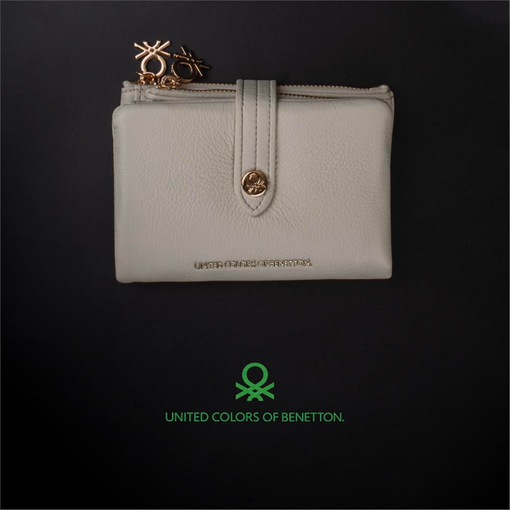 Benetton Bej  Soft Line Yumuşak Deri Kadın Orta Cüzdan BNT 1240
