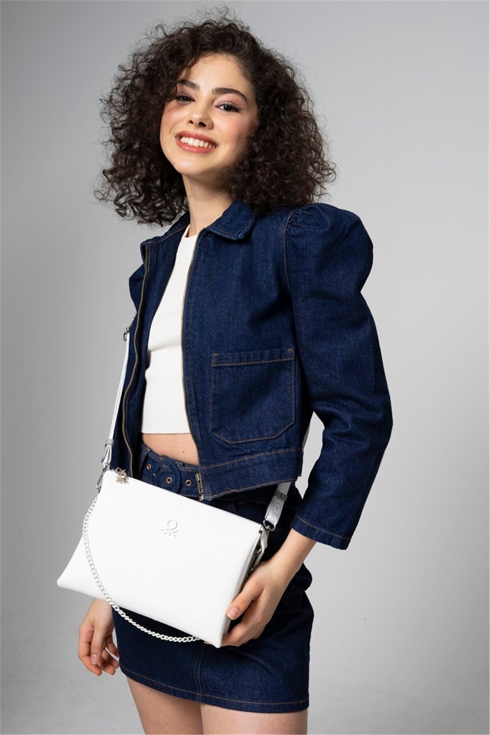 Benetton Beyaz Kadın Çapraz Çanta BNT 773