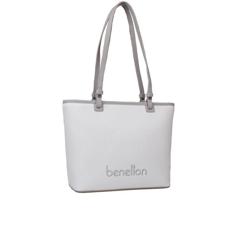 Benetton Beyaz  Kadın Nano Büyük Boy Kol Çantası BNT 1583