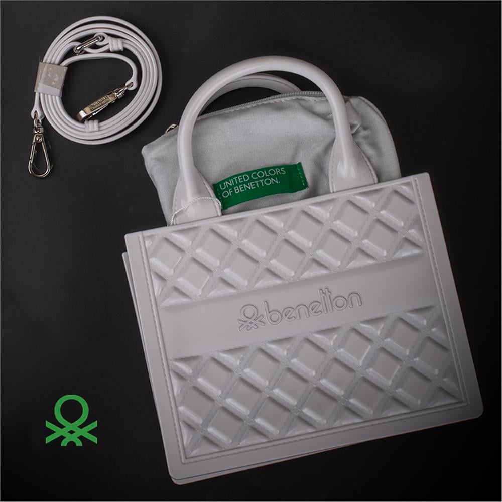 Benetton Beyaz  Melissa Kadın Küçük Boy El Çantası BNT 919