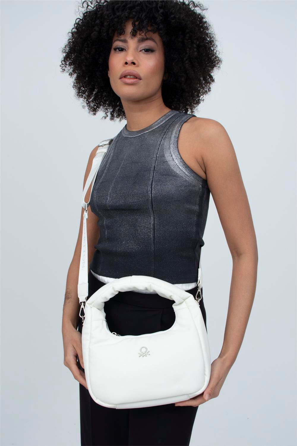 Benetton Beyaz  Nappa Kadın El Çantası BNT 1273