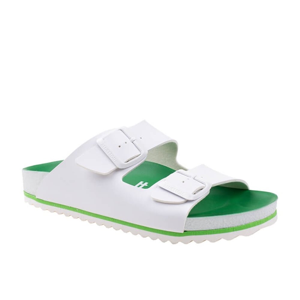Benetton Beyaz Unisex Çift Kemer Terlik BN-1084