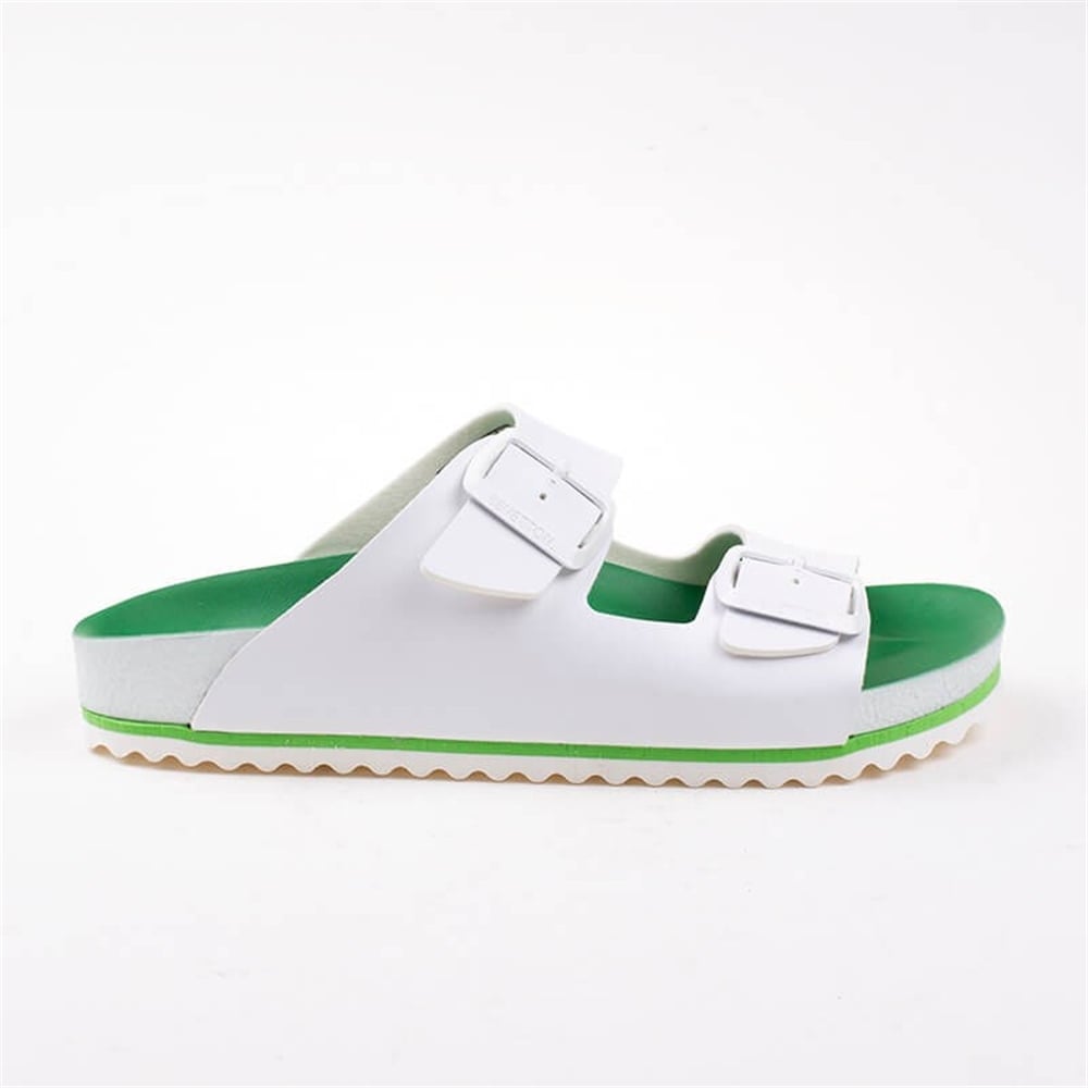Benetton Beyaz Unisex Çift Kemer Terlik BN-1084