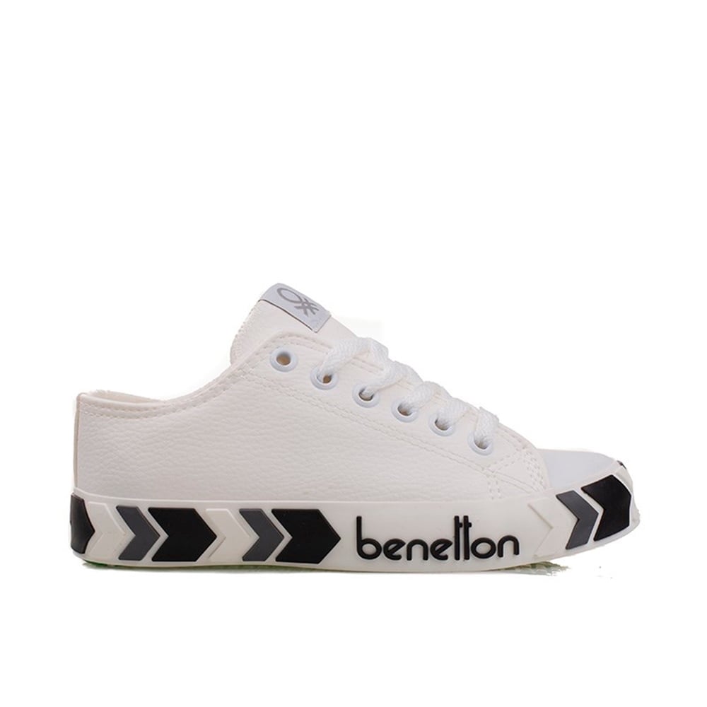 Benetton Beyaz Unisex Kısa Suni Deri Mevsimlik Spor