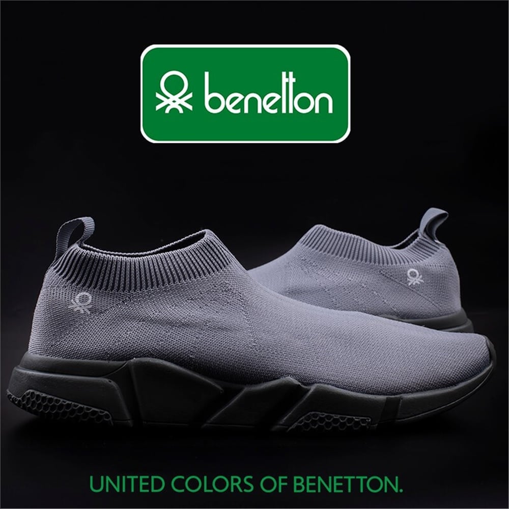 Benetton Gri Erkek Boğazdan Lastikli Yürüyüş Ayakkabı