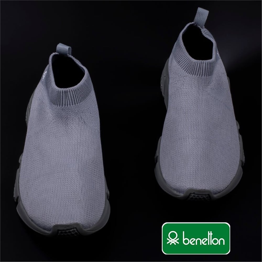 Benetton Gri Erkek Boğazdan Lastikli Yürüyüş Ayakkabı