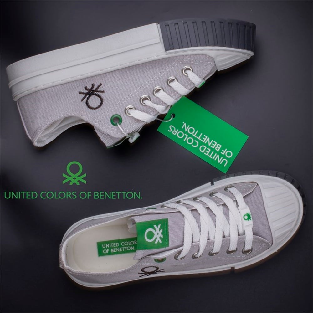 Benetton Gri Kadın Keten Spor Ayakkabı BN-30630