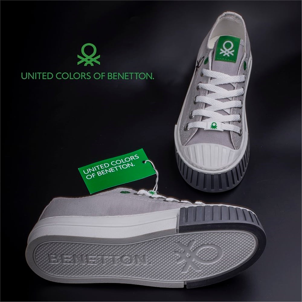 Benetton Gri Kadın Keten Spor Ayakkabı BN-30630