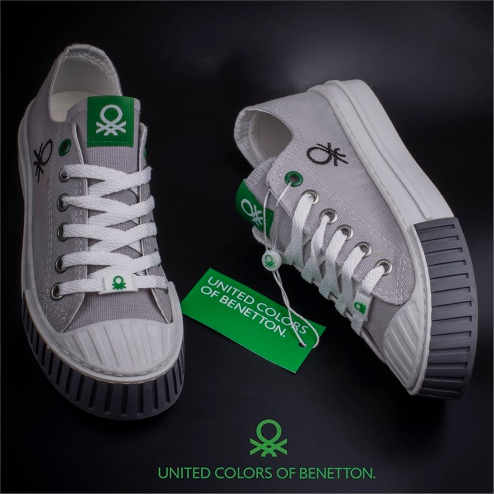 Benetton Gri Kadın Keten Spor Ayakkabı BN-30630