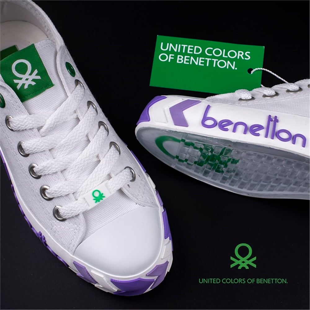 Benetton Lila Kadın Çizgili Spor Ayakkabı BN-30620