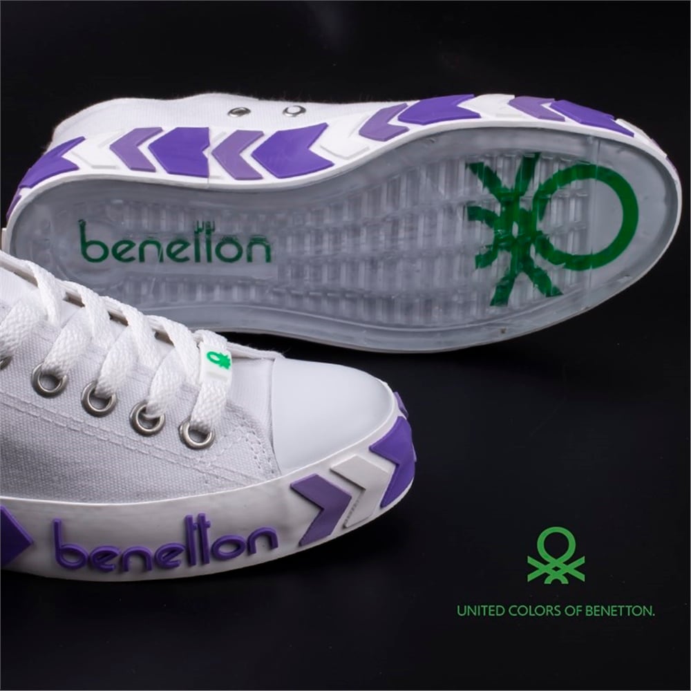 Benetton Lila Kadın Çizgili Spor Ayakkabı BN-30620
