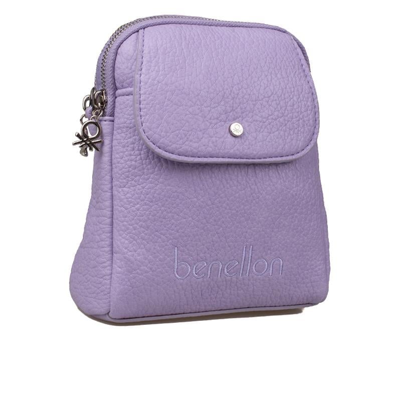 Benetton Lila  Soft Line Deri Kadın Kol Çantası BNT 1479