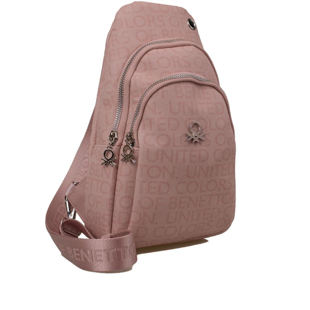 Benetton Pudra  BNT 1286 Eskitme Monogram Kadın Vücut Çantası