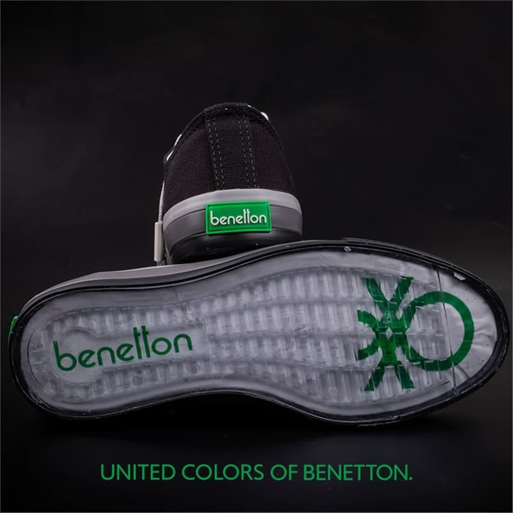 Benetton Siyah Erkek Kısa Keten Spor Ayakkabı BN-30176