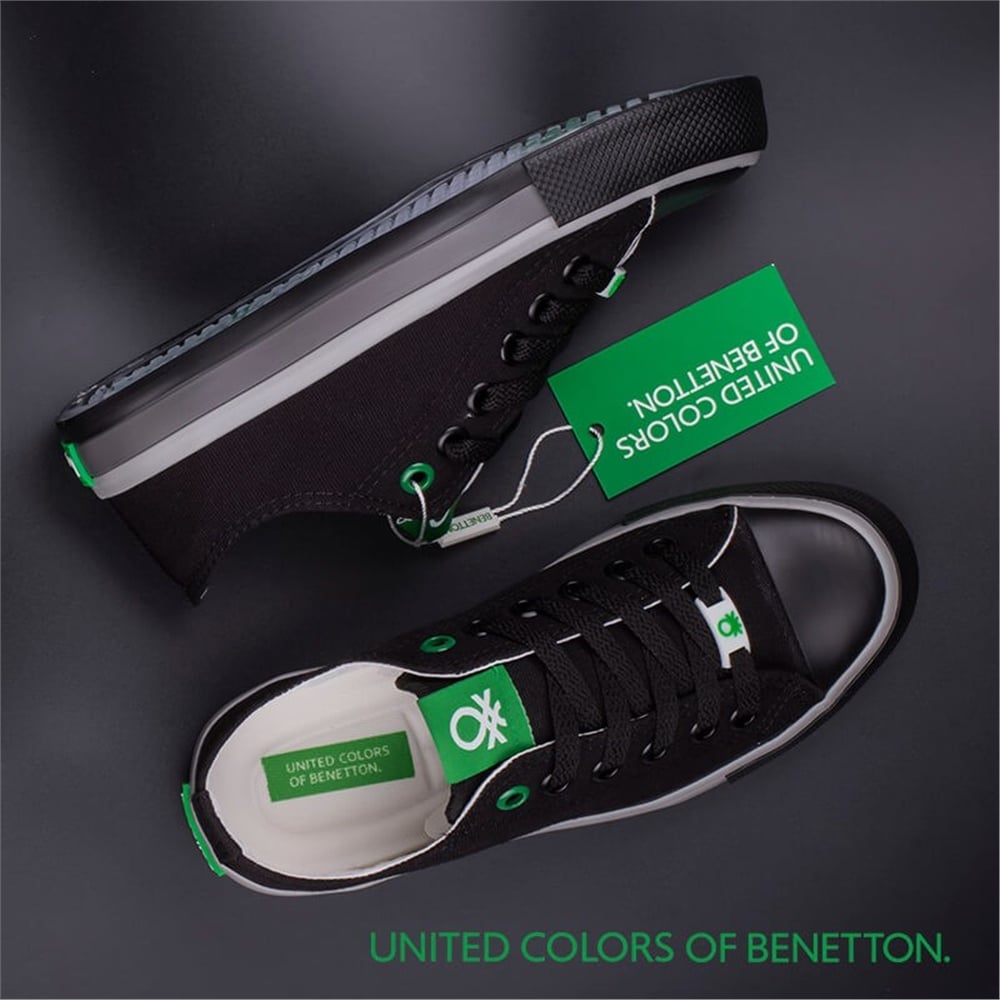 Benetton Siyah Erkek Kısa Keten Spor Ayakkabı BN-30176