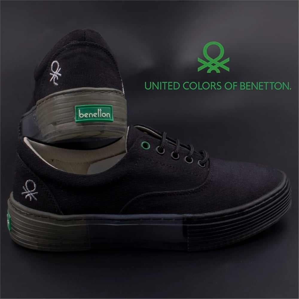 Benetton Siyah Kadın Renkli Taban Kot Ayakkabı BN-30696