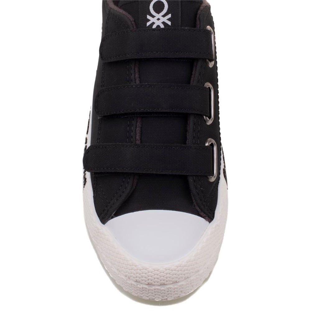 Benetton Siyah Unisex Cırtlı Mevsimlik Sneaker