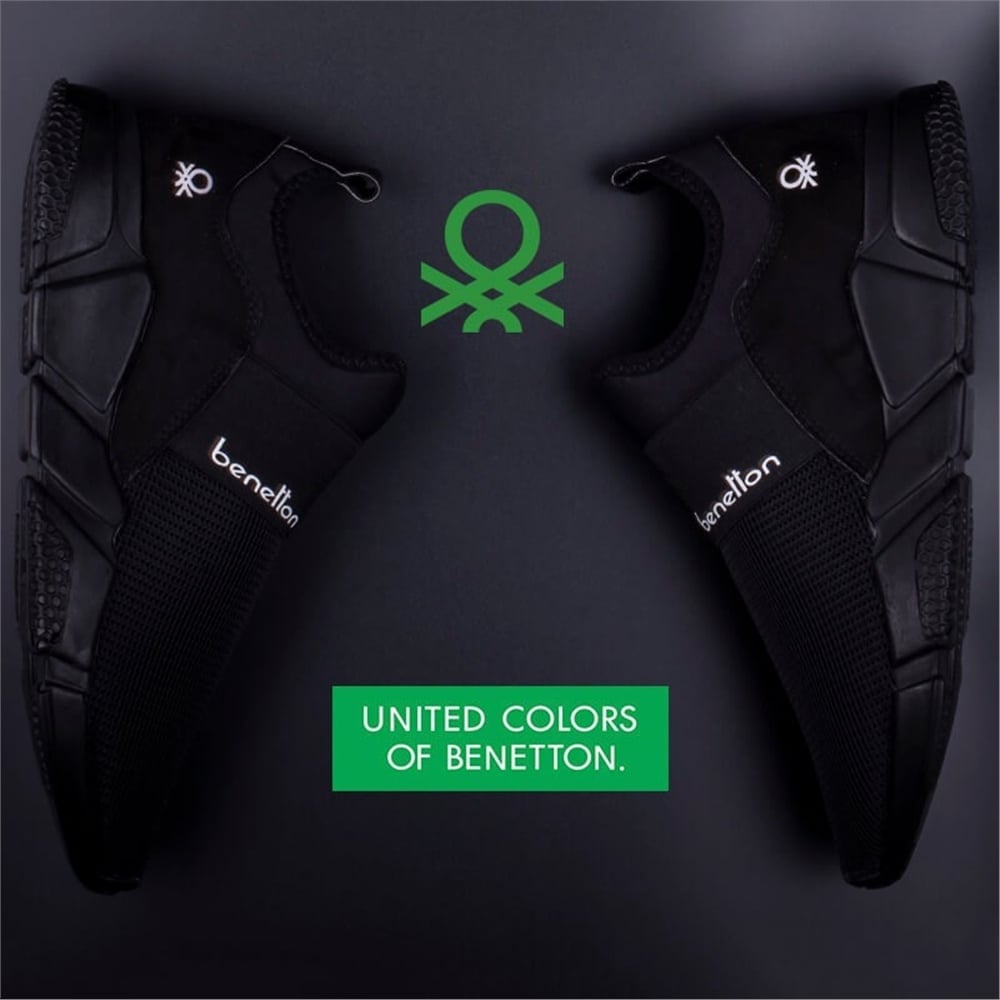 Benetton Siyah Unisex Hafif Esnek Yazlık Spor Ayakkabı