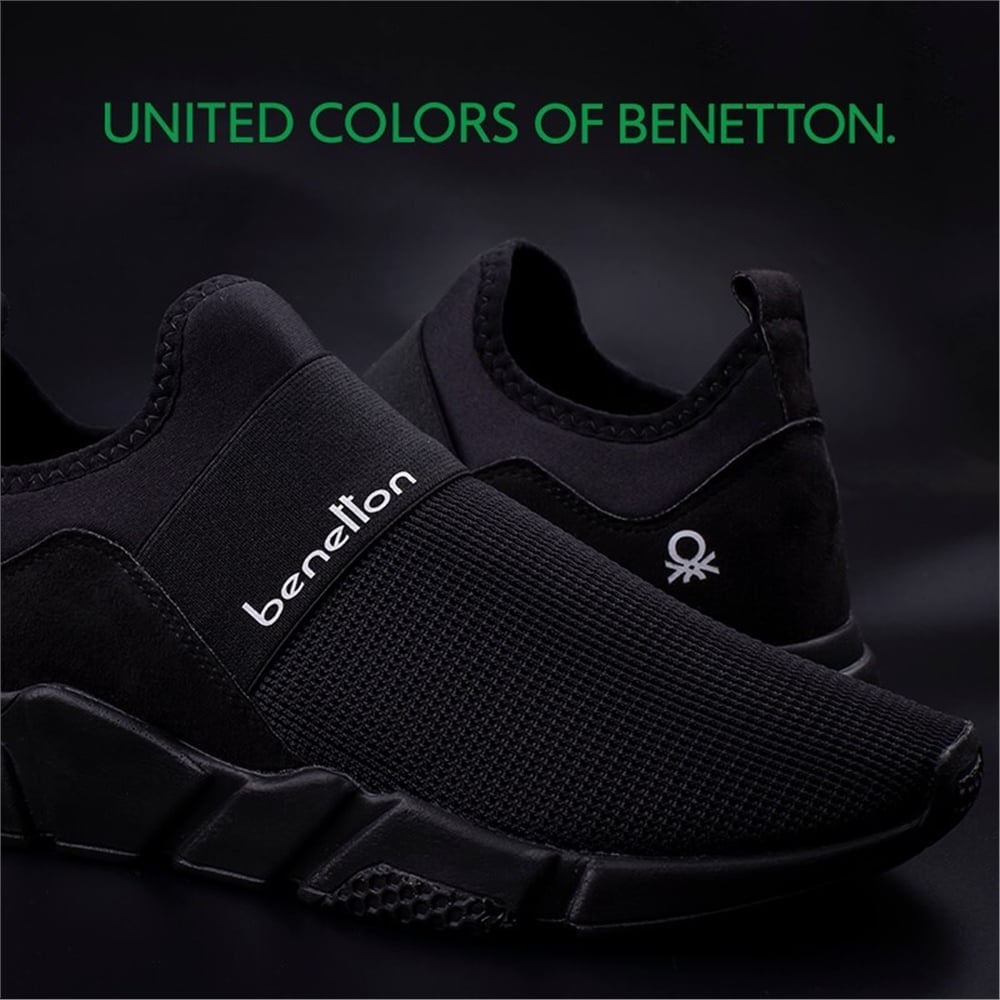 Benetton Siyah Unisex Hafif Esnek Yazlık Spor Ayakkabı