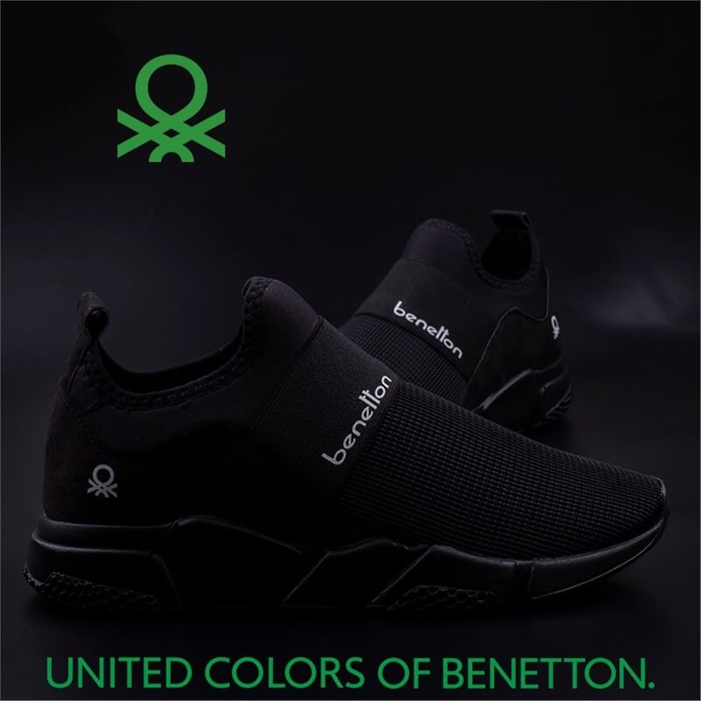 Benetton Siyah Unisex Hafif Esnek Yazlık Spor Ayakkabı