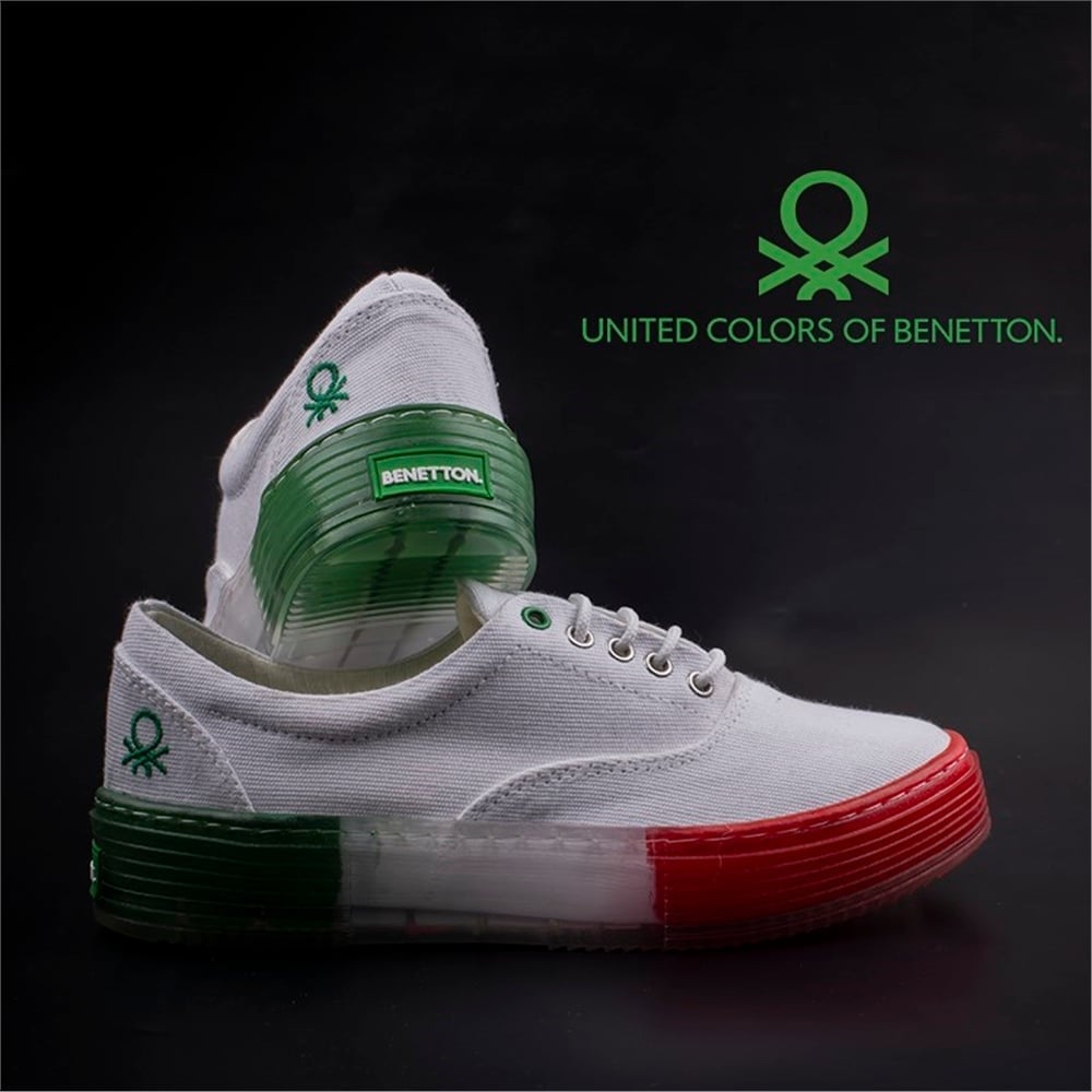 Benetton Yeşil Kadın Renkli Taban Kot Ayakkabı BN-30696