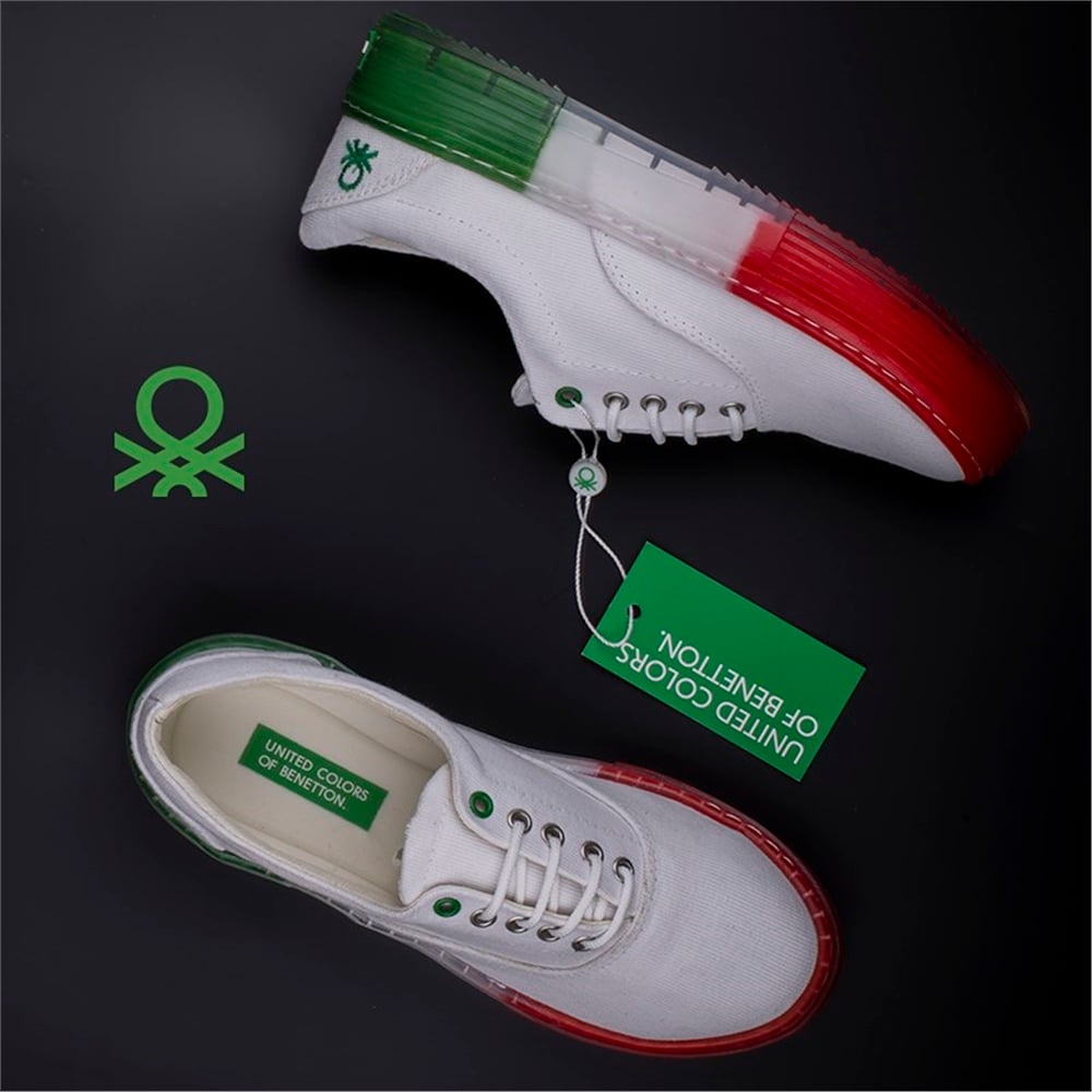 Benetton Yeşil Kadın Renkli Taban Kot Ayakkabı BN-30696