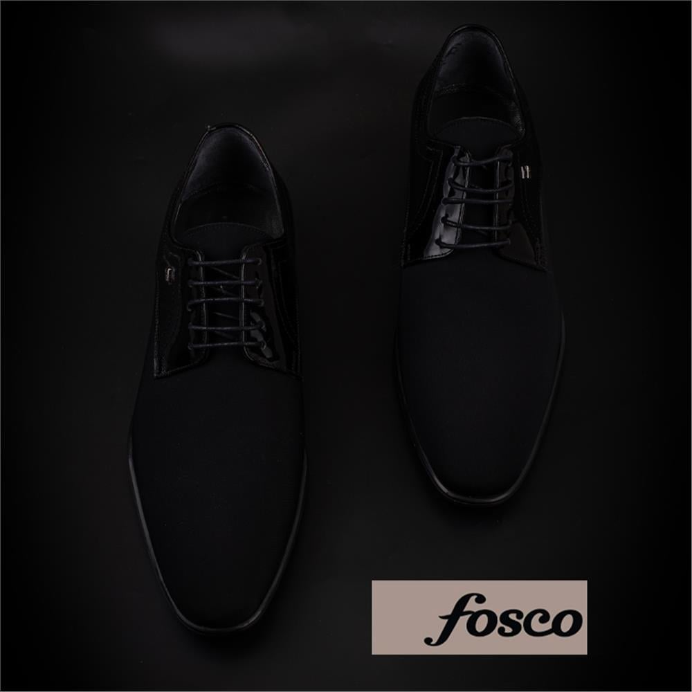 Fosco Siyah  Saten Özel Üretim Erkek Klasik Ayakkabı