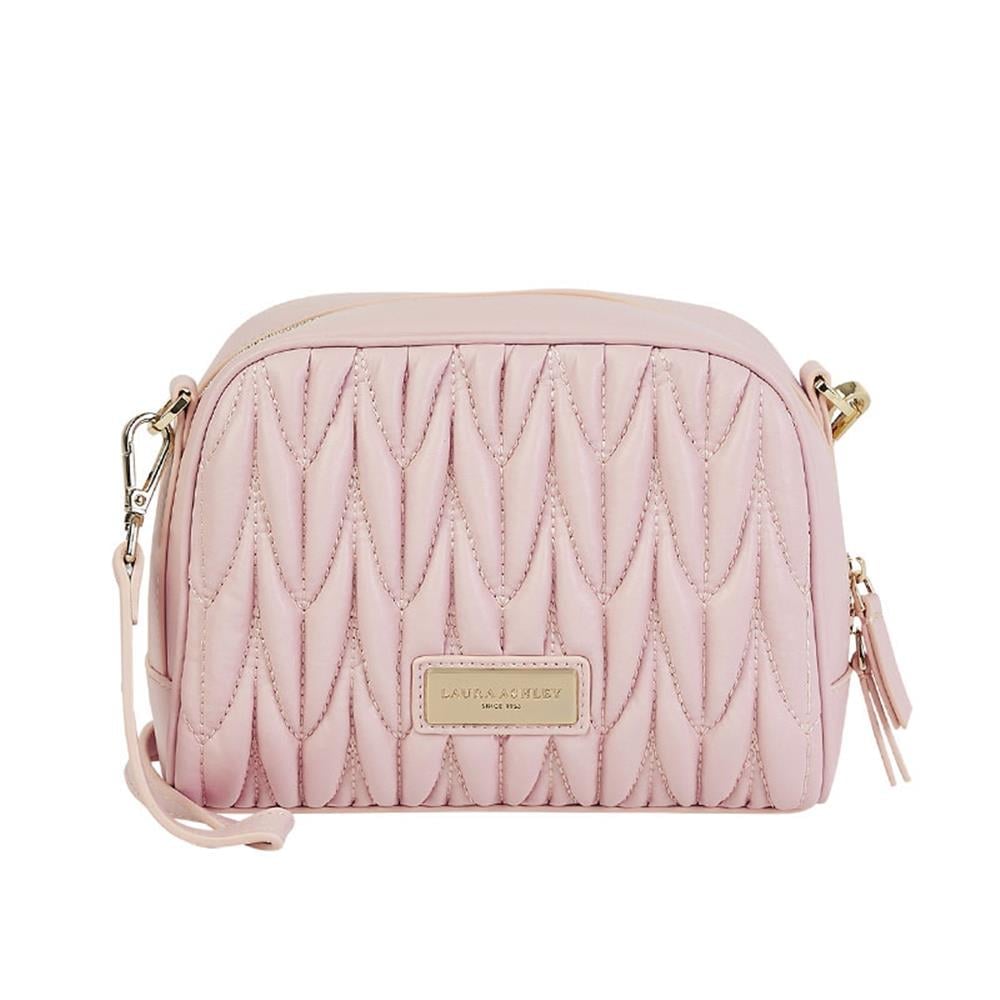 Laura Ashley Pembe  Büzgü Çizgili Kadın Çapraz Çanta