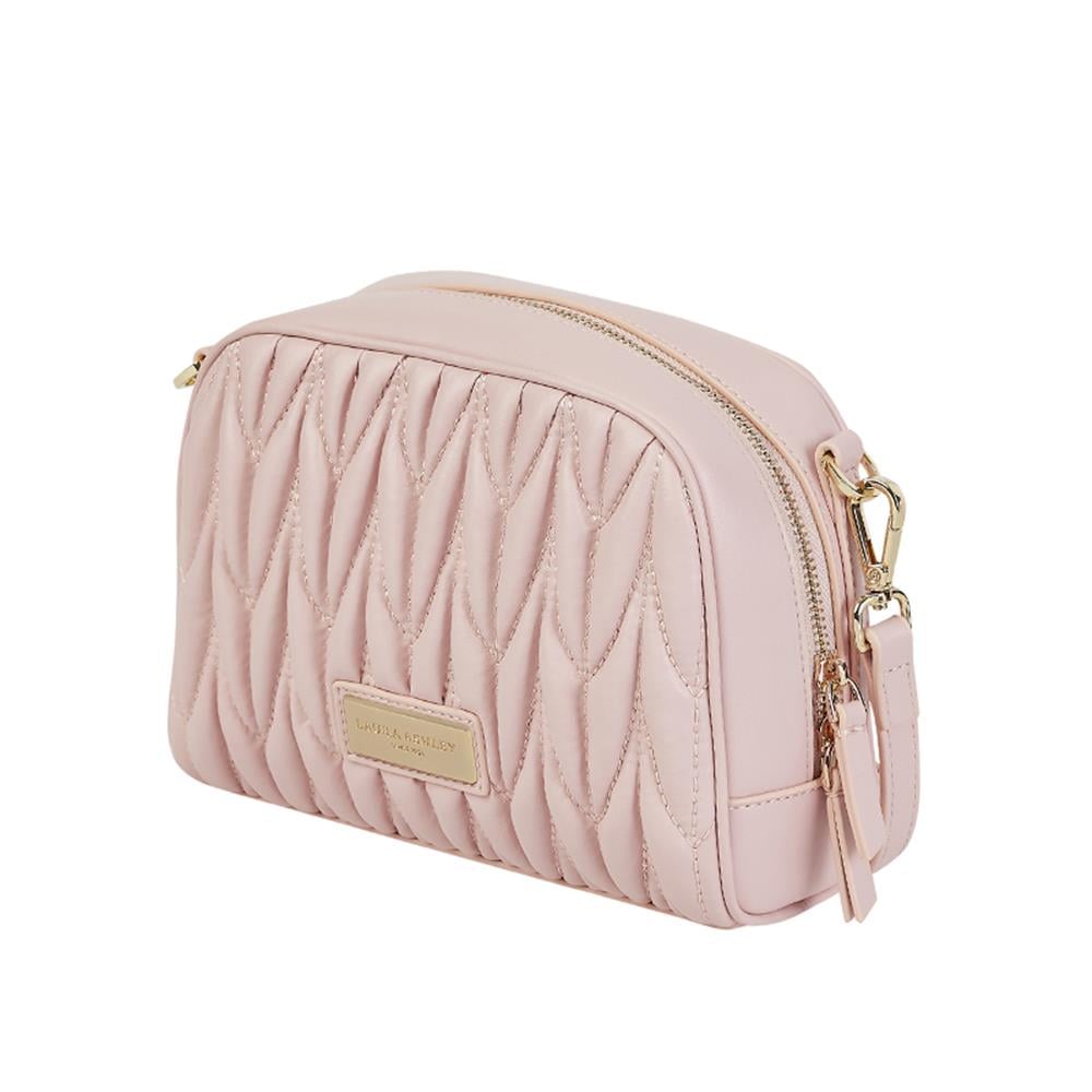 Laura Ashley Pembe  Büzgü Çizgili Kadın Çapraz Çanta