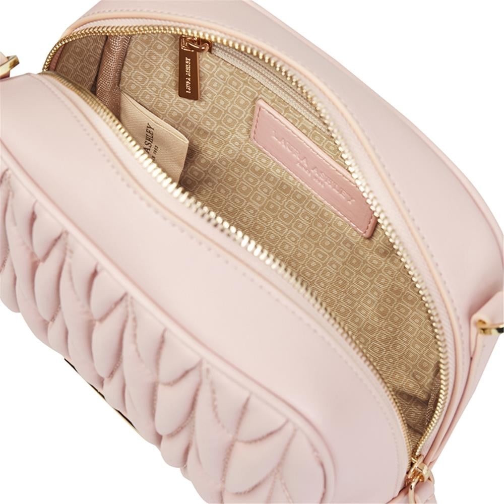 Laura Ashley Pembe  Büzgü Çizgili Kadın Çapraz Çanta