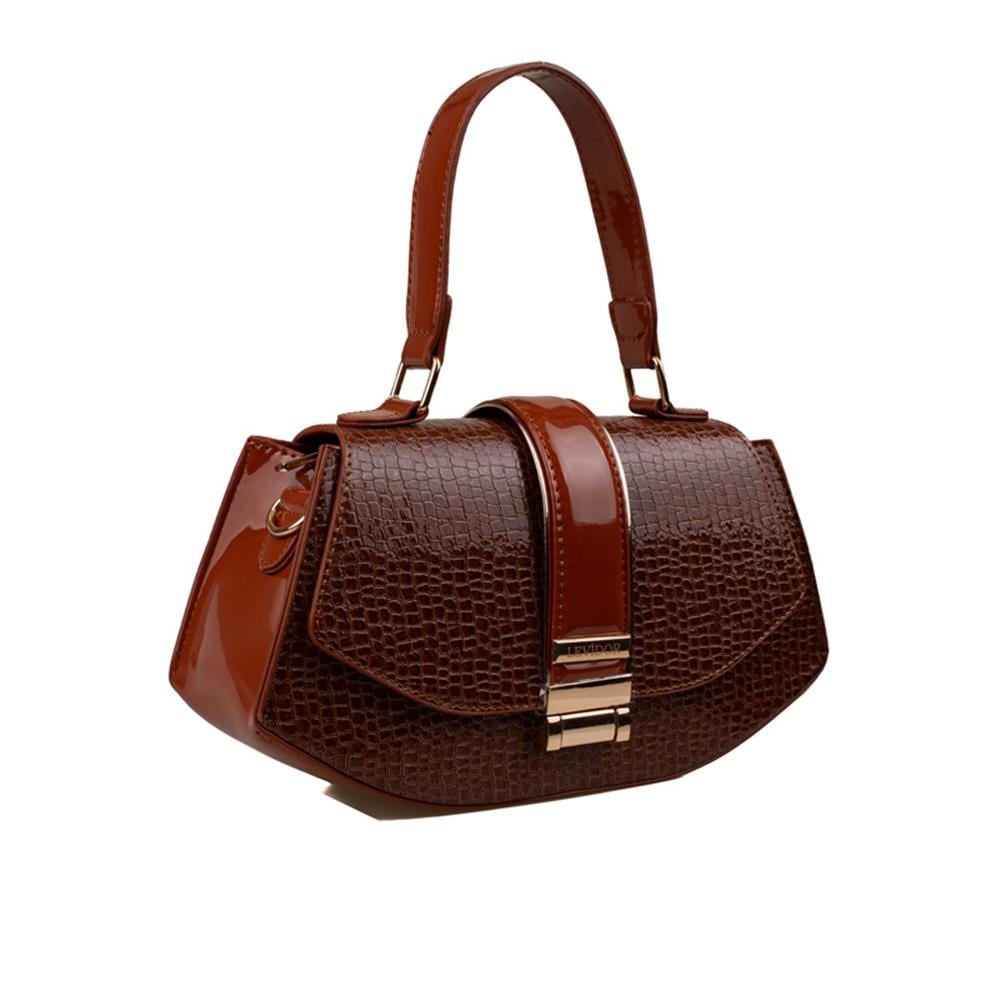 Levidor Taba  Rugan Crocodile Kadın Lüx El Çantası