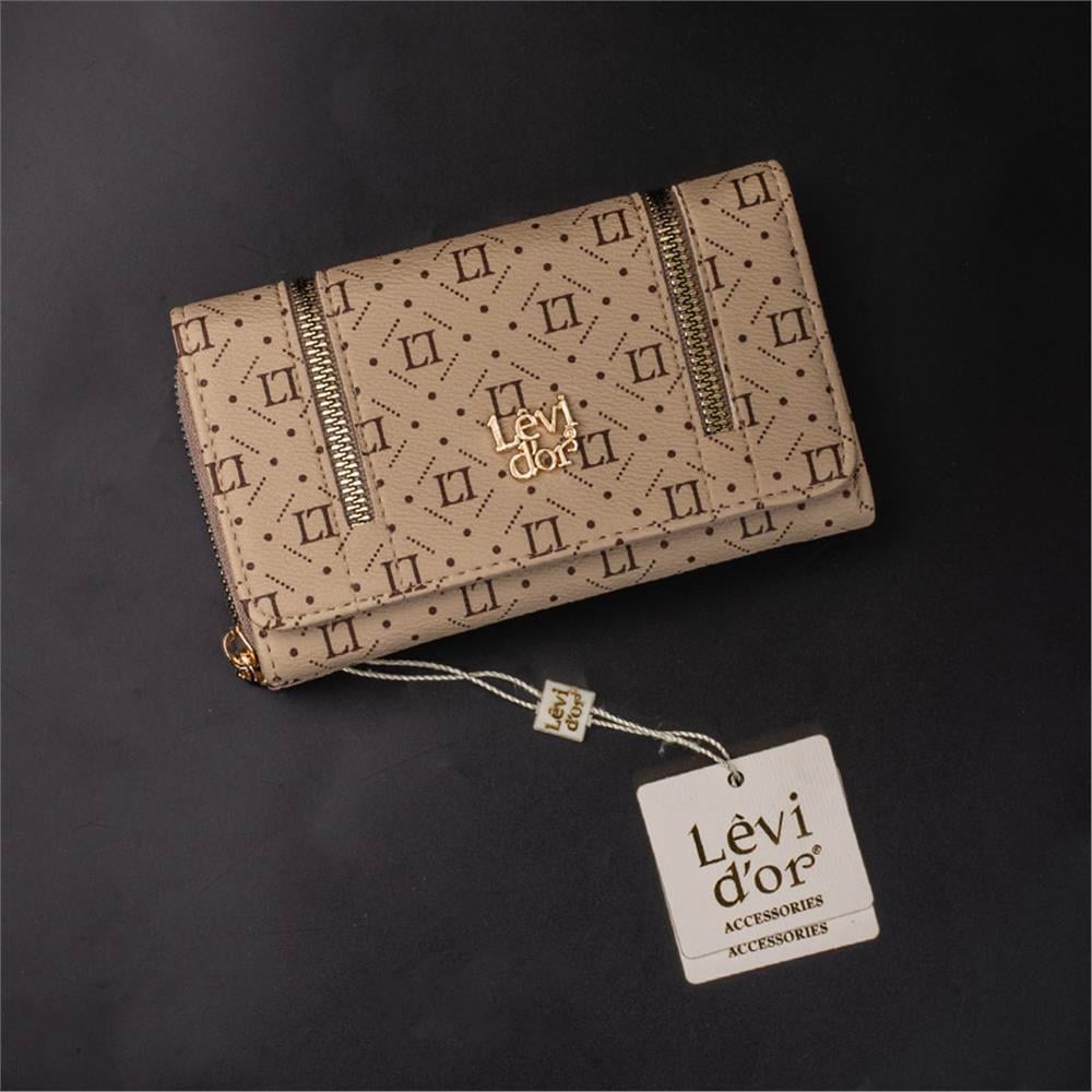 Levidor Vizon  Fermuar Detaylı Monogram Kadın Cüzdan
