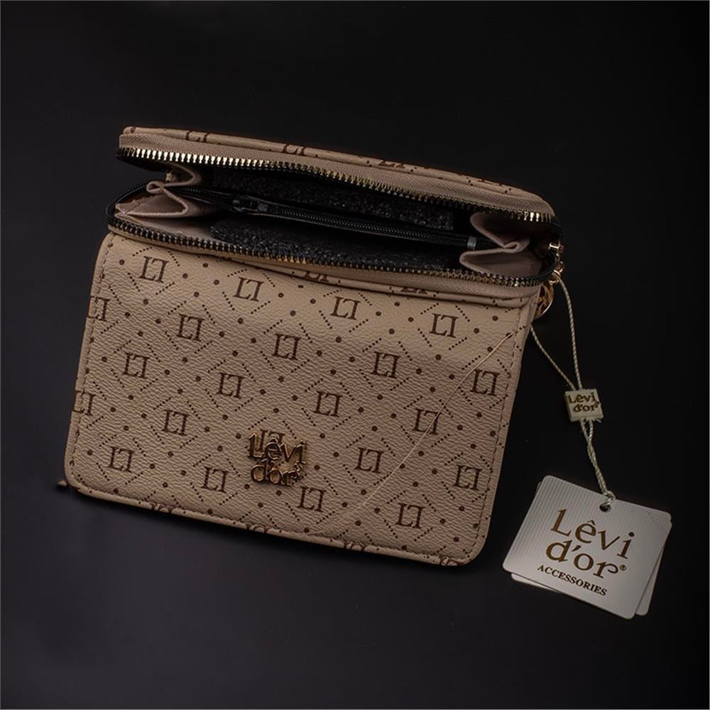 Levidor Vizon  Geniş Boy Monogram Baskı Kadın Cüzdan