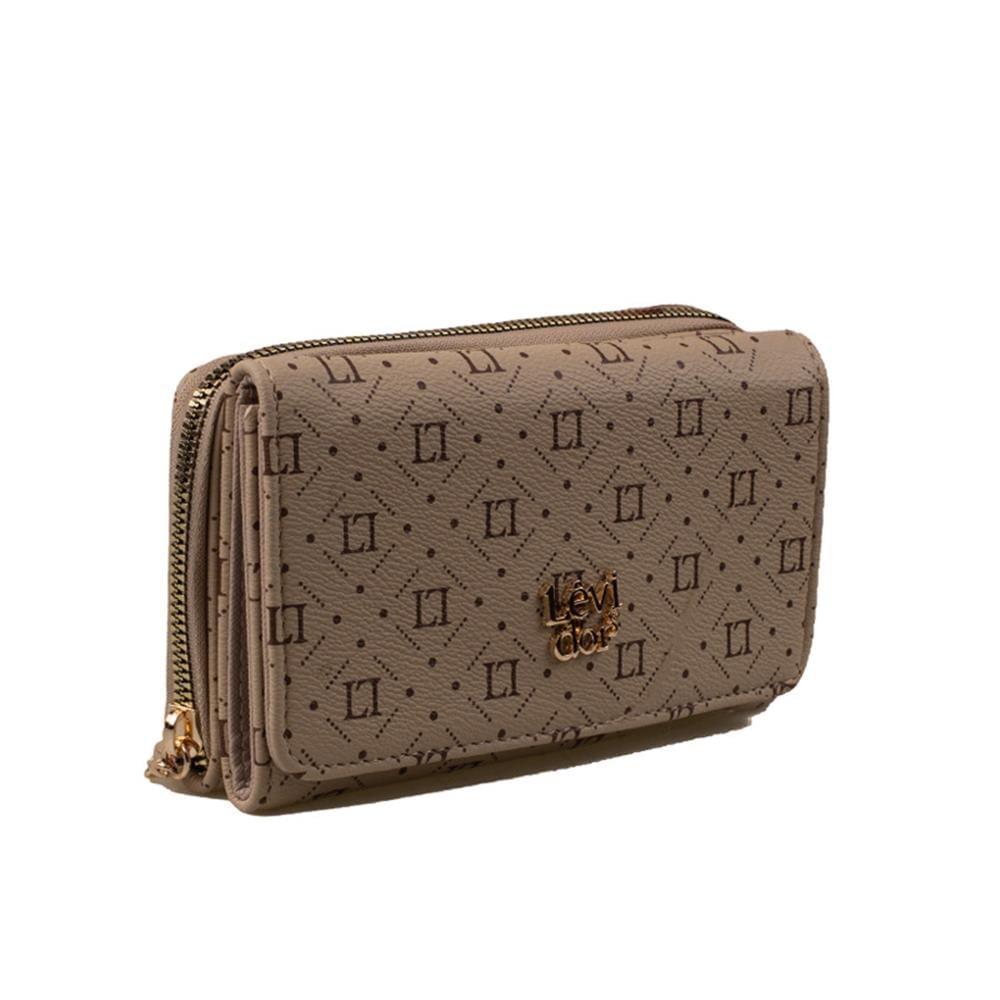 Levidor Vizon  Geniş Boy Monogram Baskı Kadın Cüzdan