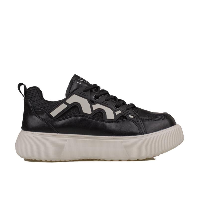 Lufian Siyah  Jake Erkek Deri Sneaker