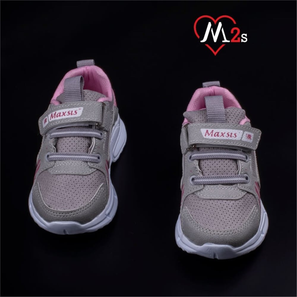 M2S Gri Patik Çocuk Cırtlı Spor Ayakkabı