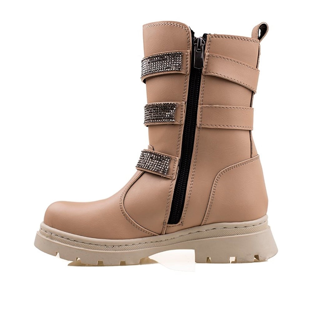 M2S Krem Kız Çocuk Filet Taşlı Postal Bot