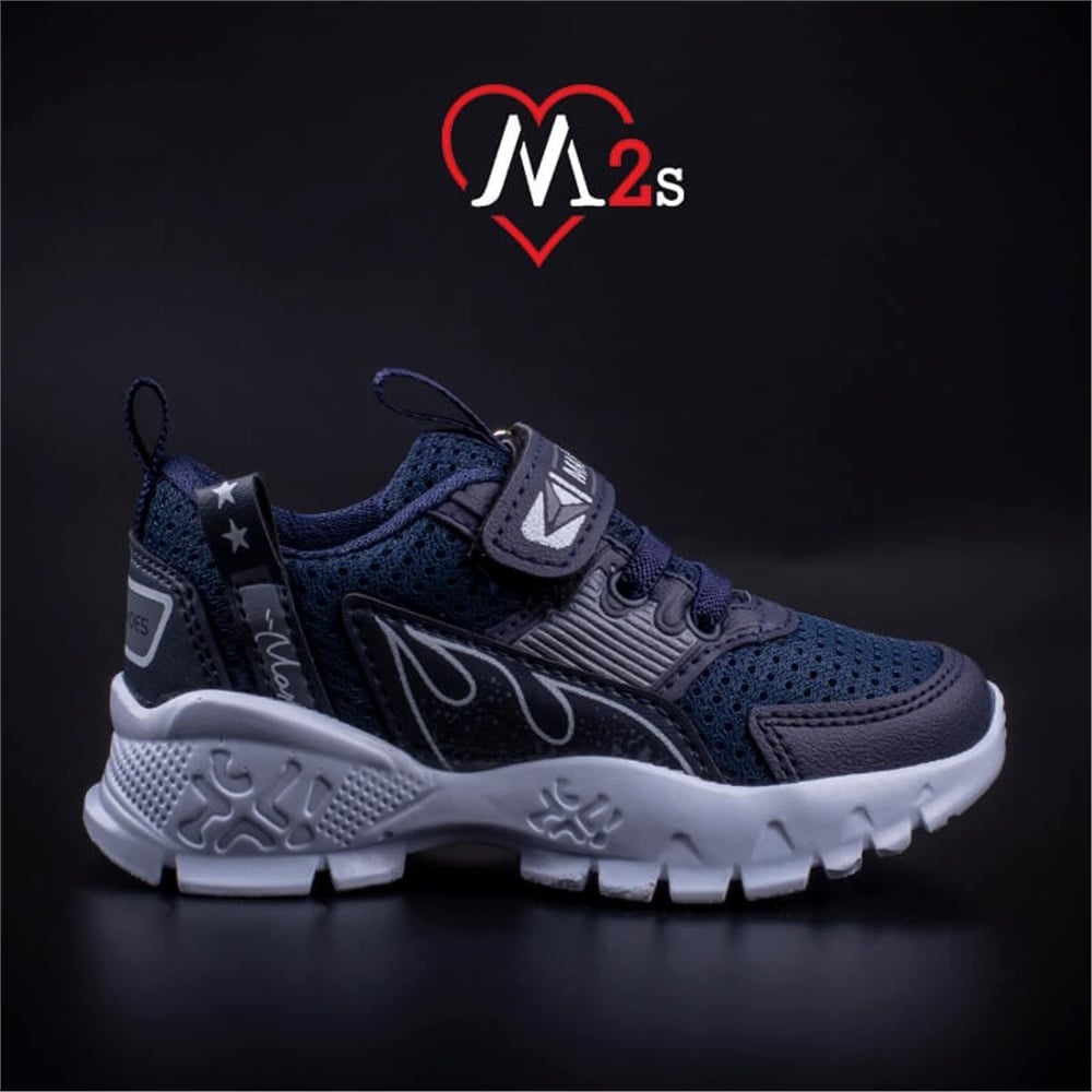 M2S Lacivert Çocuk Cırtlı Spor Ayakkabı
