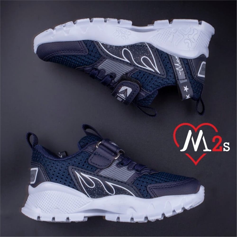 M2S Lacivert Çocuk Cırtlı Spor Ayakkabı