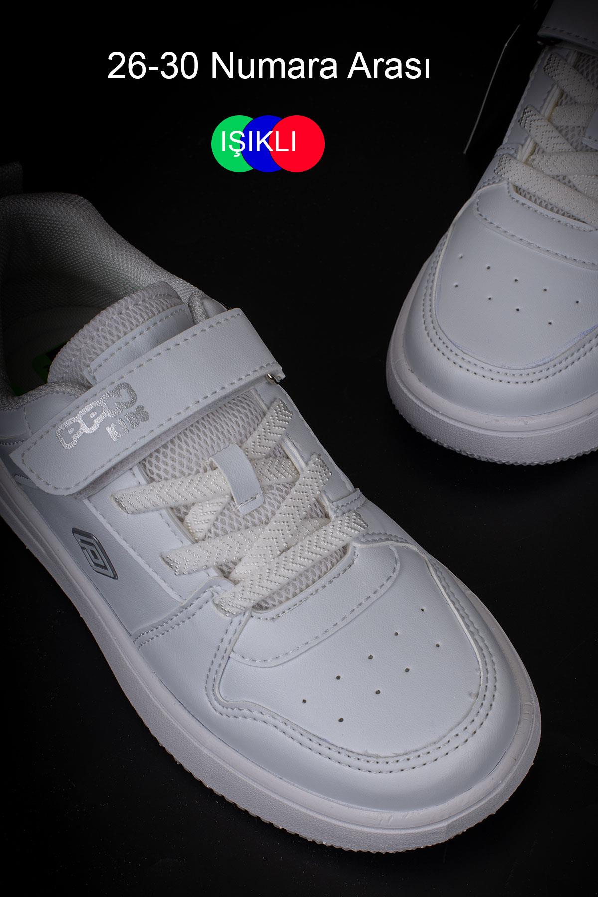 Pepino Beyaz  Ultra Hafif Düz Unisex Çocuk Sneaker