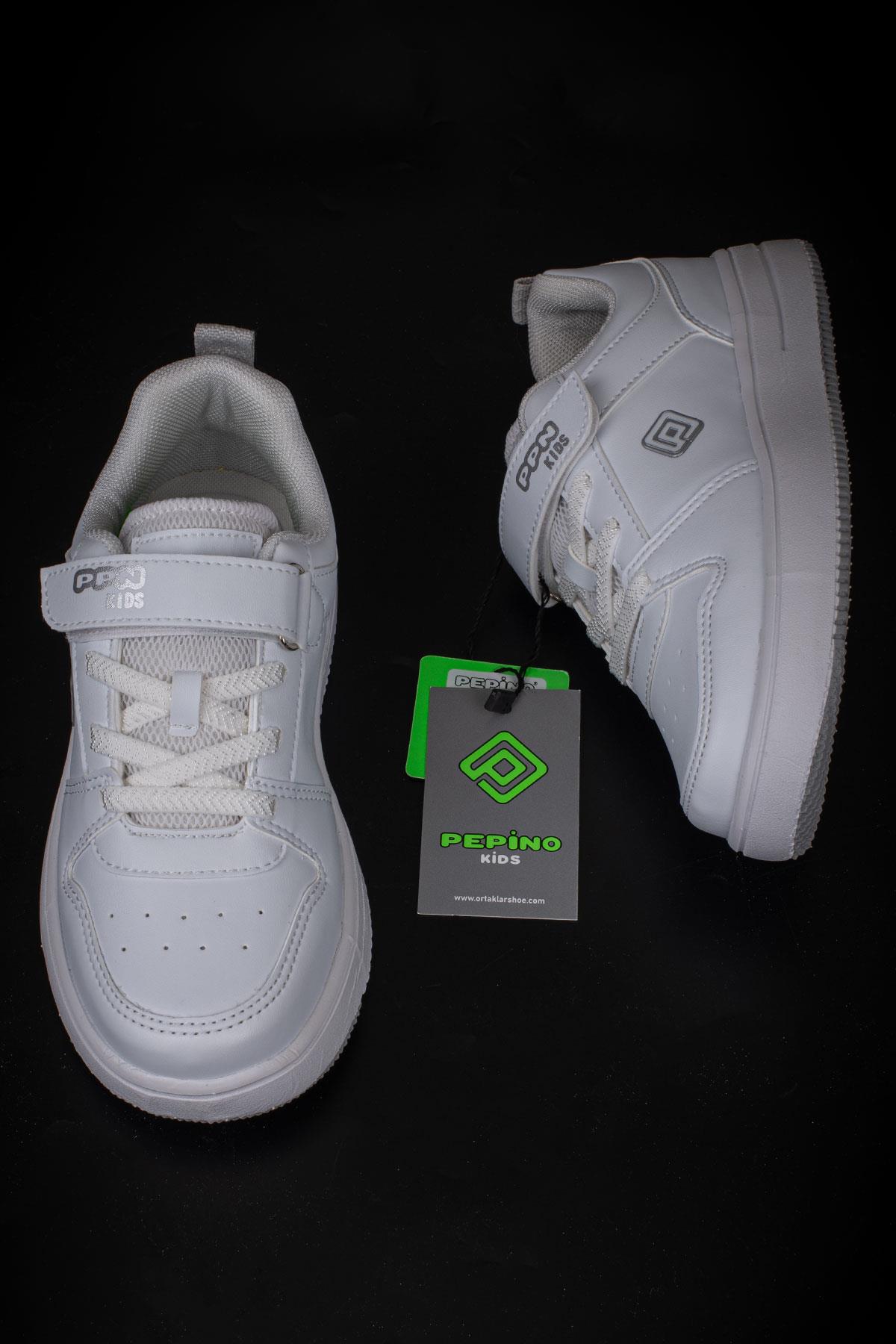 Pepino Beyaz  Ultra Hafif Düz Unisex Çocuk Sneaker
