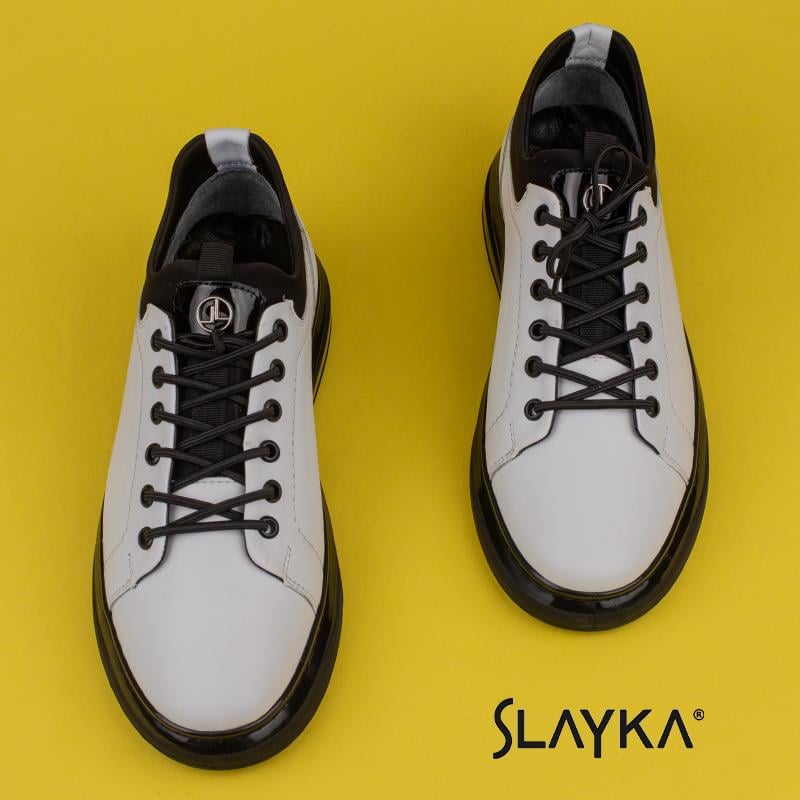 Slayka Beyaz  Flex Hakiki Deri Erkek Casual Ayakkabı